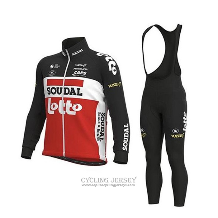 2020 Cycling Jersey Lotto Soudal Black White Red Long Sleeve And Bib Tight